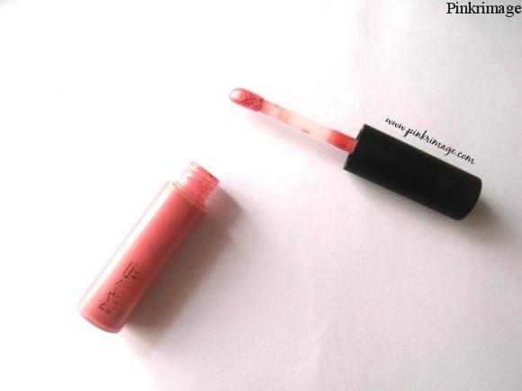 MAC Ample Pink Lipglass swatch