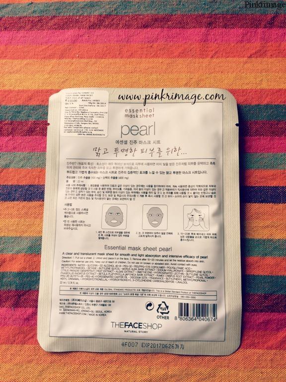 The Face Shop PEarl sheet mask review india
